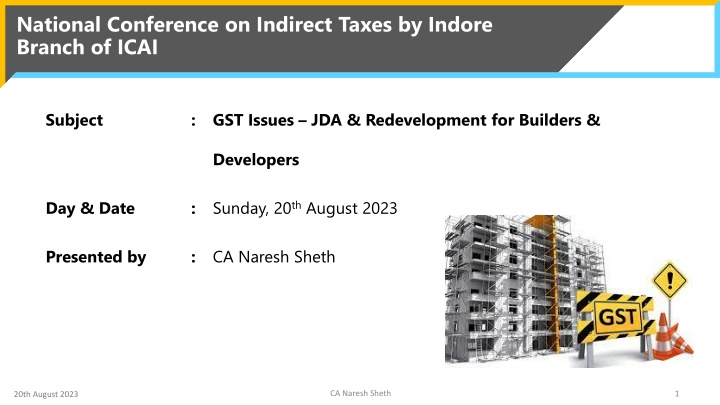 national conference on indirect taxes by indore