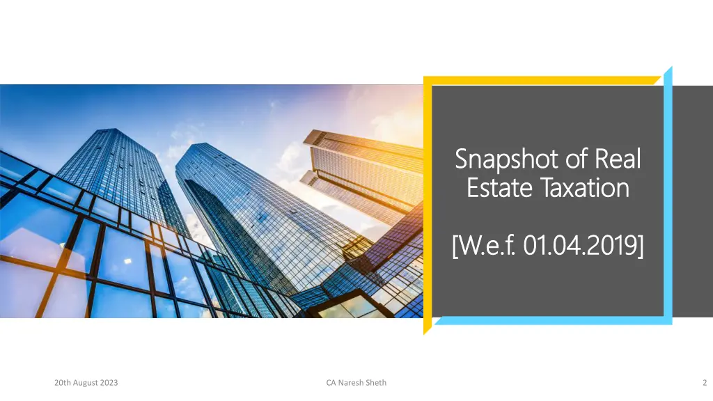 snapshot of real snapshot of real estate taxation