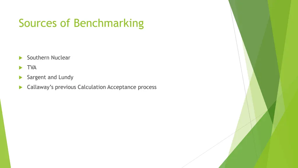 sources of benchmarking