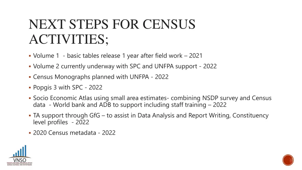 next steps for census activities