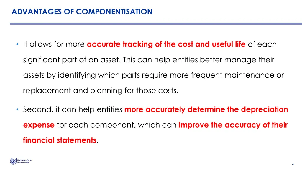 advantages of componentisation