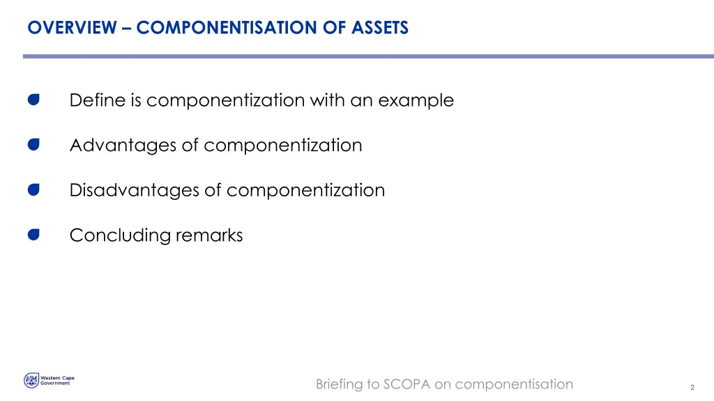 overview componentisation of assets