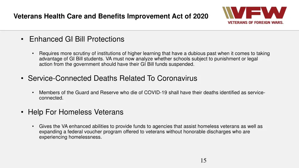 veterans health care and benefits improvement 3