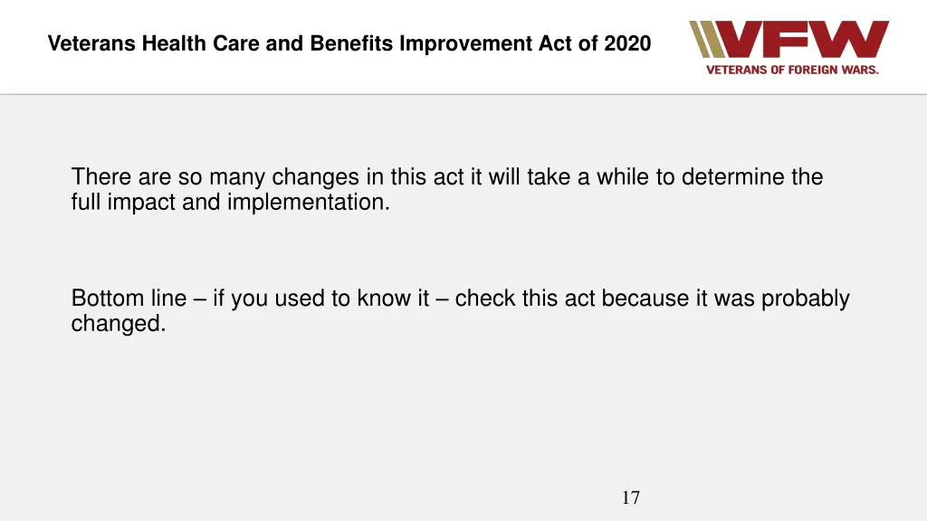 veterans health care and benefits improvement 5