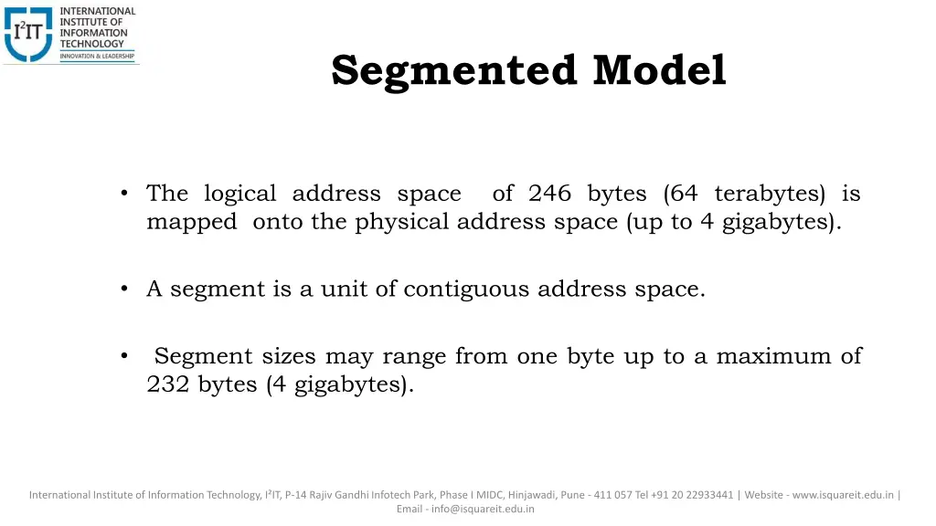 segmented model