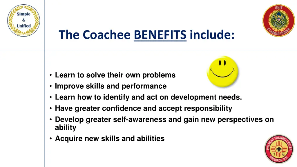 the coachee benefits include