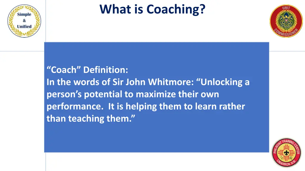 what is coaching 1