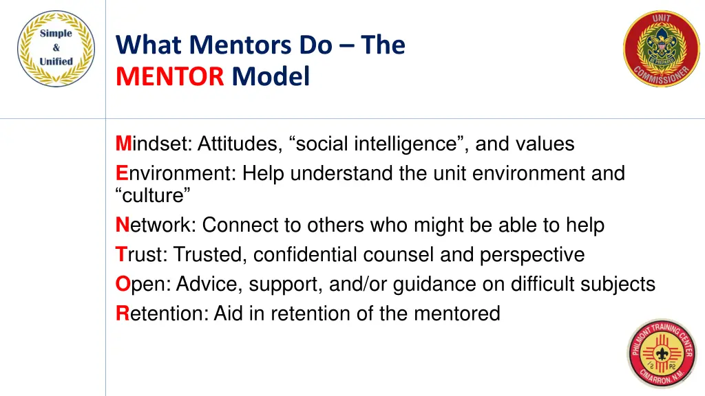 what mentors do the mentor model