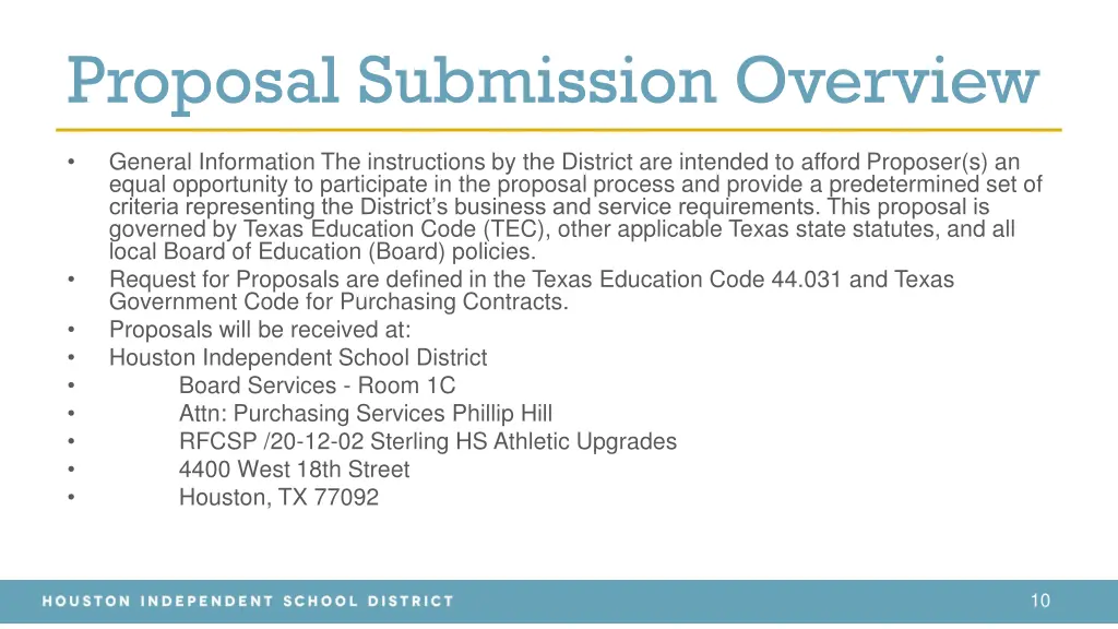 proposal submission overview