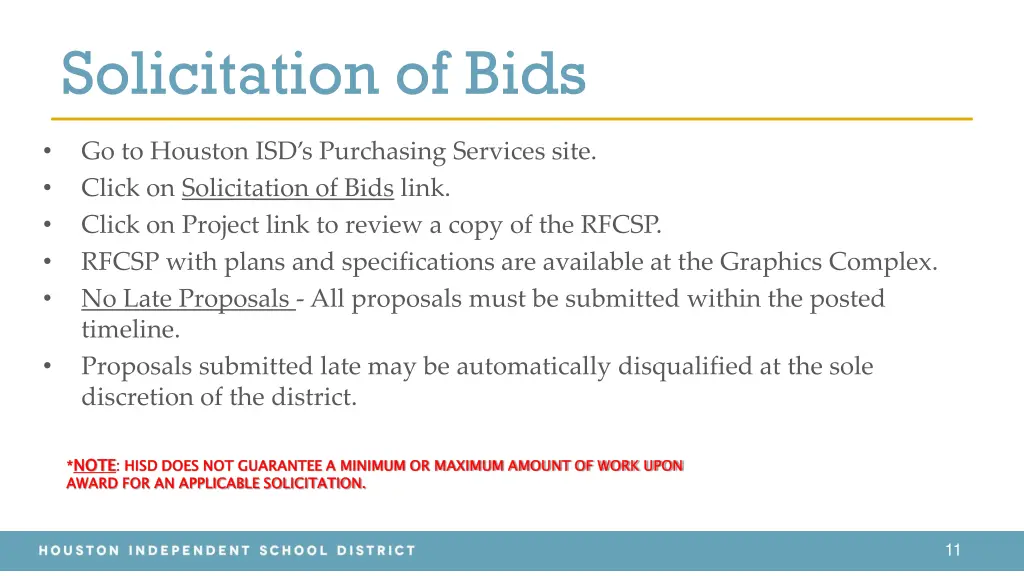 solicitation of bids