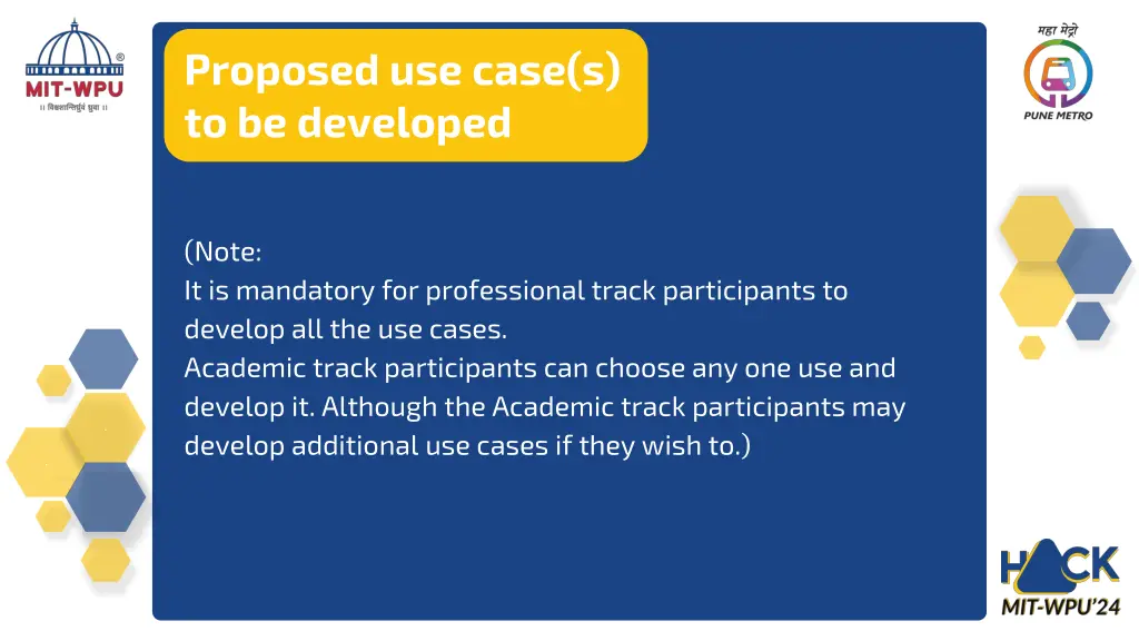 proposed use case s to be developed