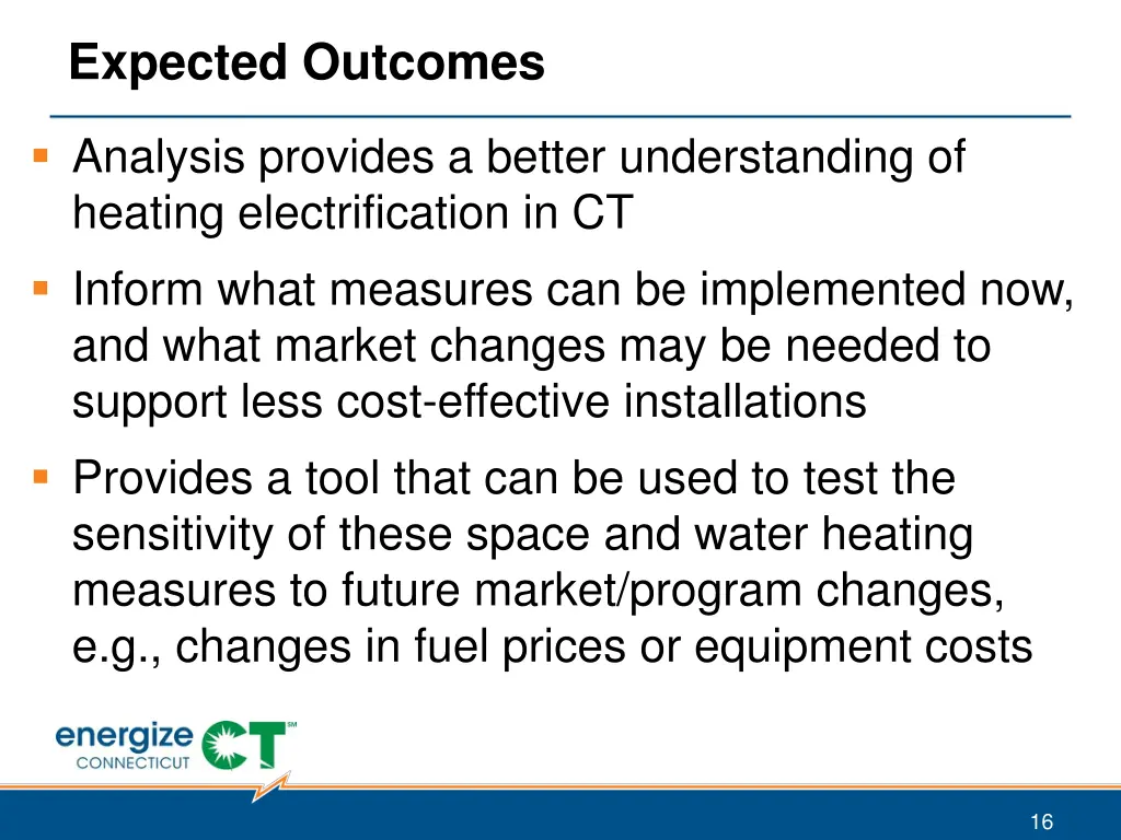 expected outcomes