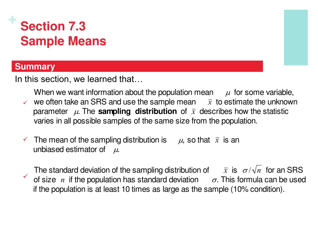 section 7 3 sample means 1