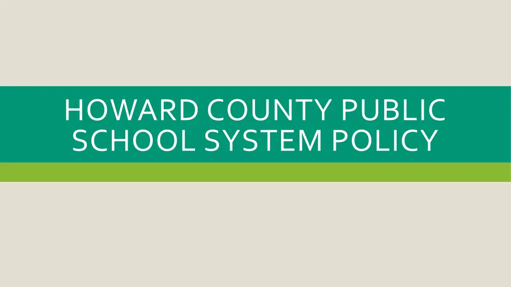 howard county public school system policy