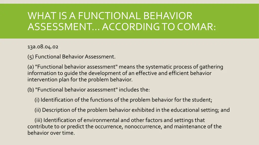 what is a functional behavior assessment