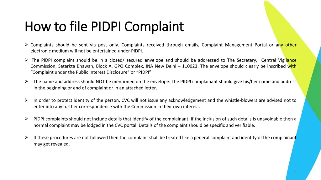 how to file pidpi complaint how to file pidpi