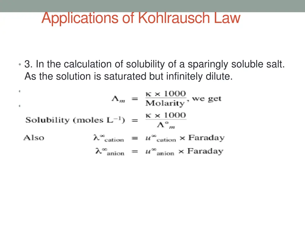 applications of kohlrausch law 1