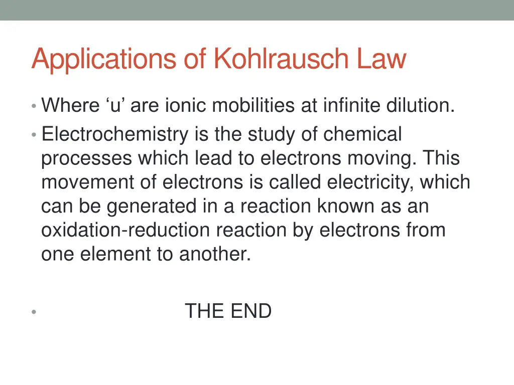 applications of kohlrausch law 2