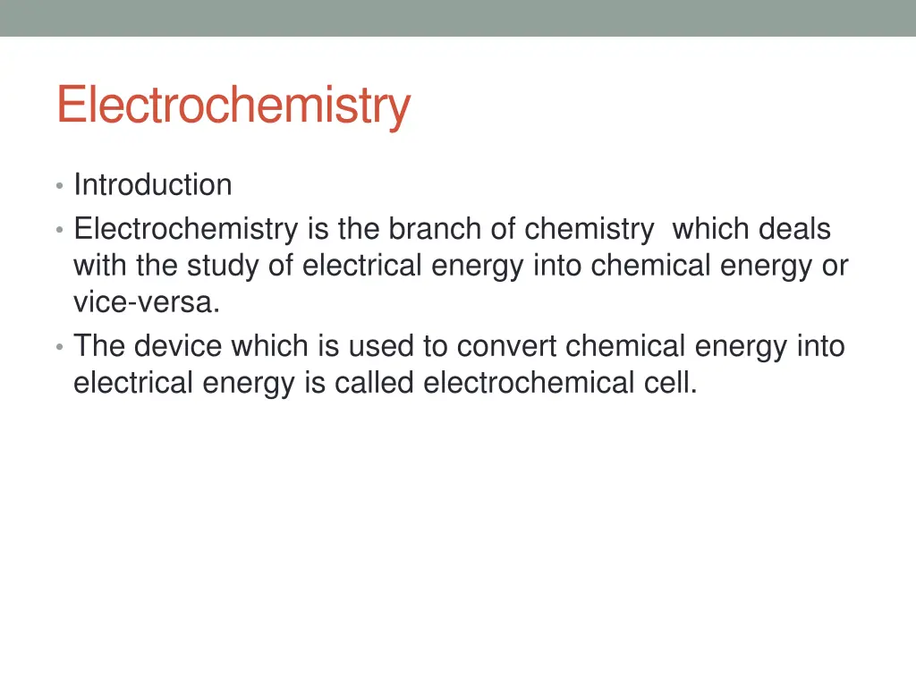 electrochemistry