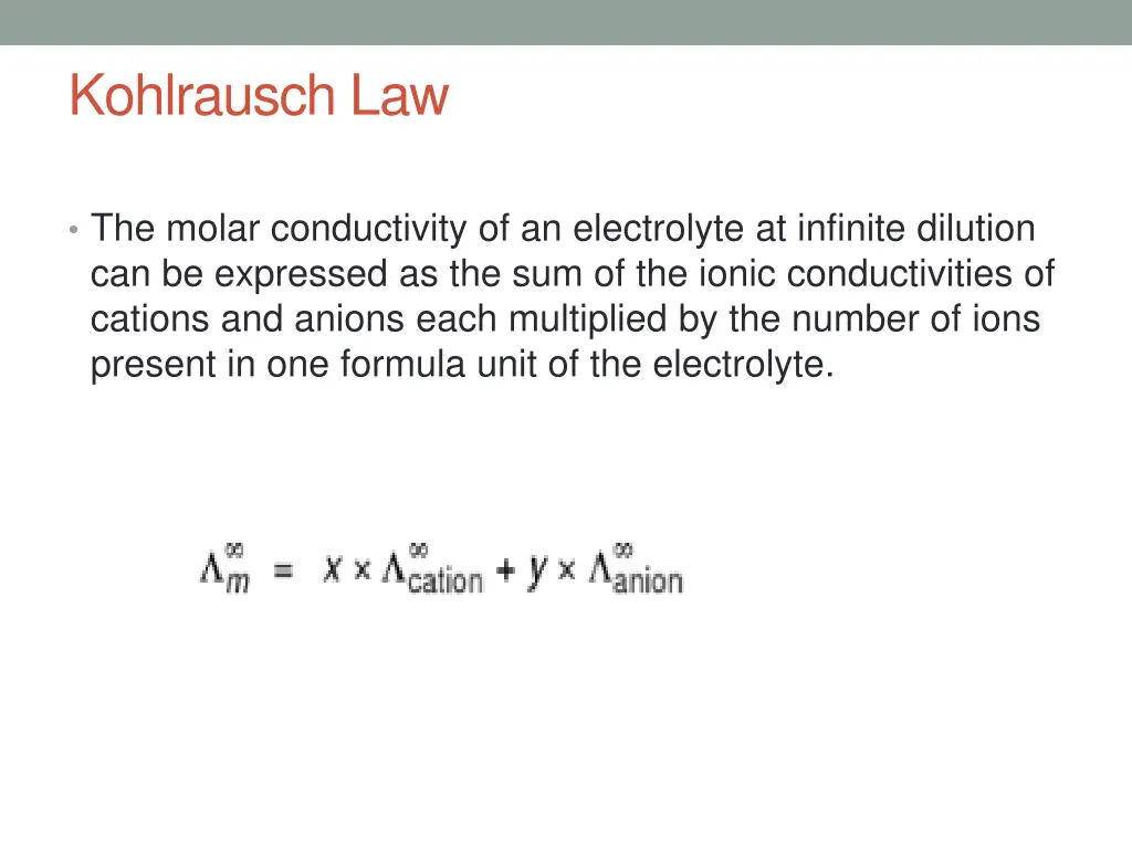 kohlrausch law