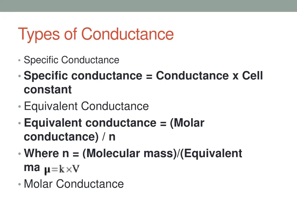 types of conductance