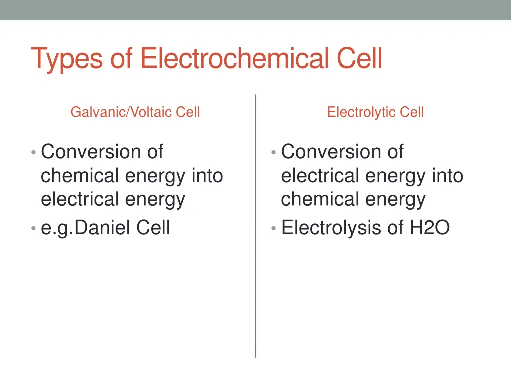 types of electrochemical cell