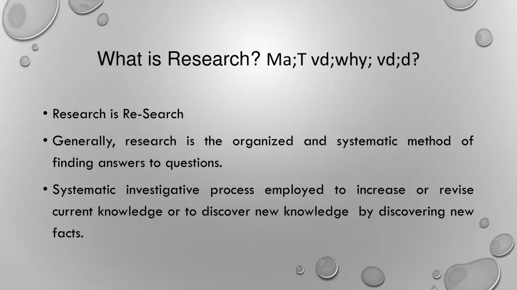 what is research ma t vd why vd d