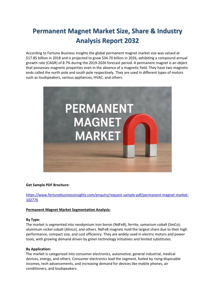 permanent magnet market size share industry