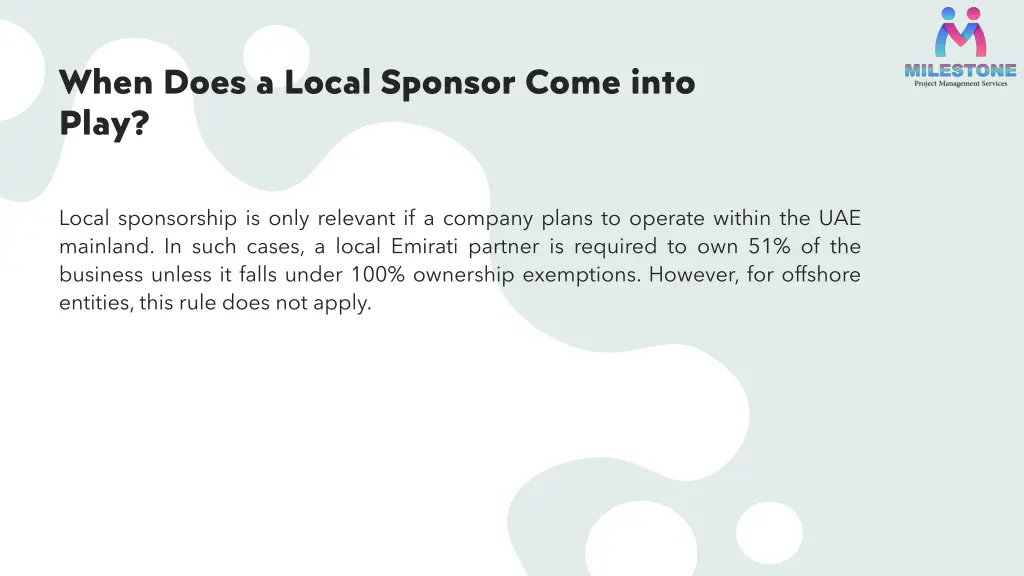 when does a local sponsor come into play