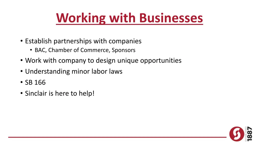 working with businesses