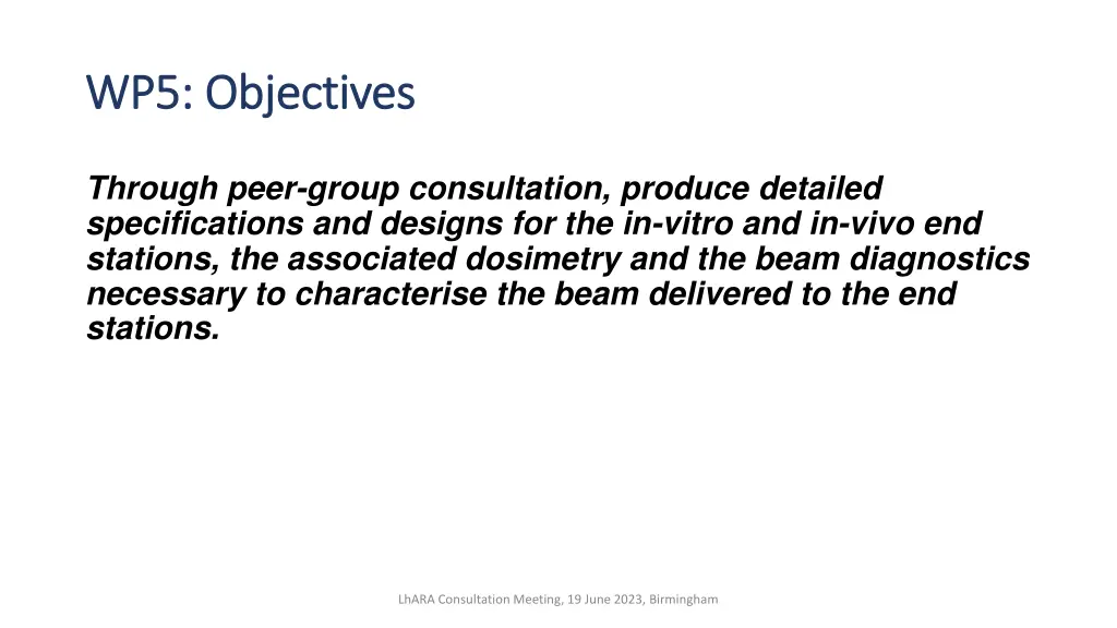 wp5 objectives wp5 objectives