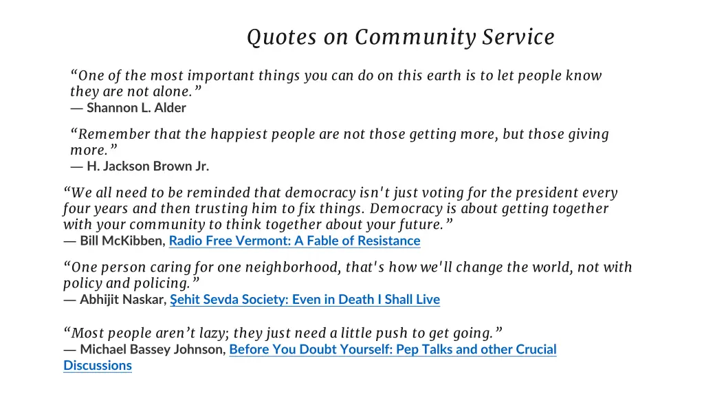 quotes on community service