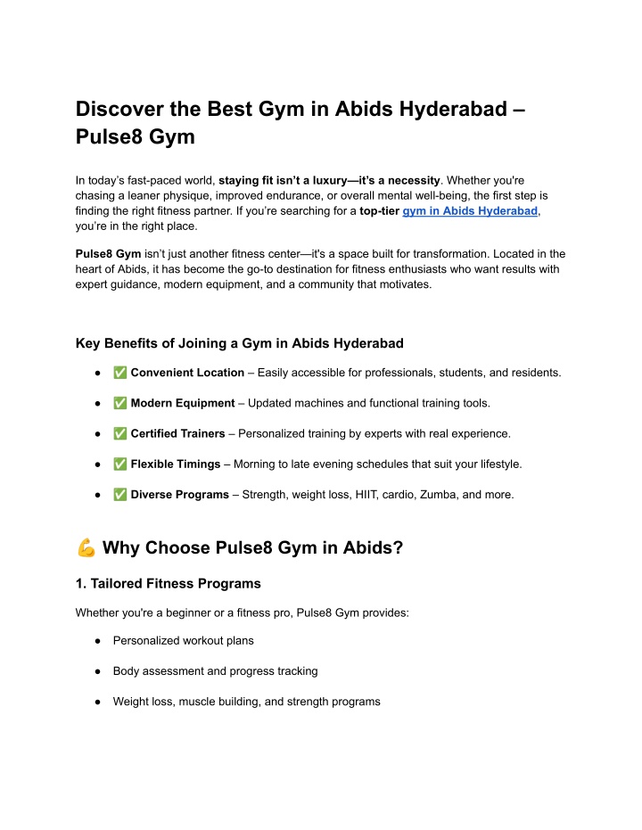 discover the best gym in abids hyderabad pulse8