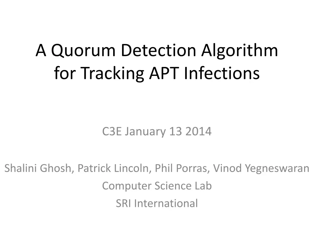 a quorum detection algorithm for tracking