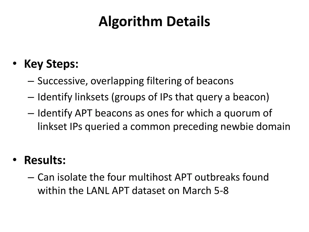 algorithm details
