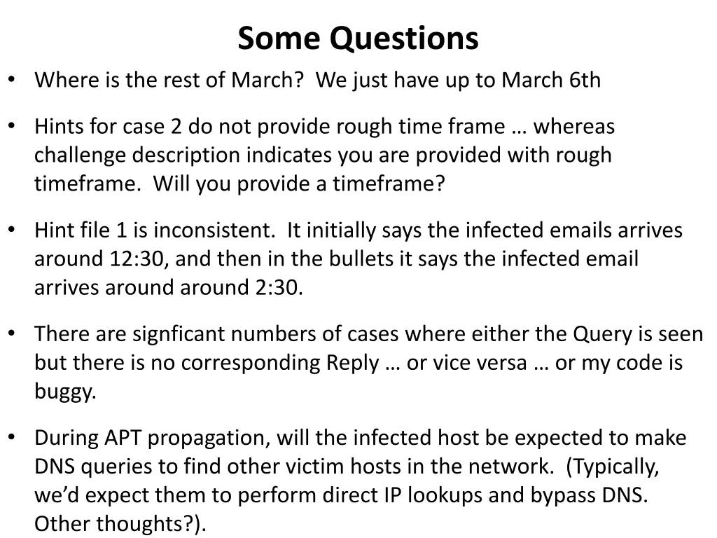 some questions