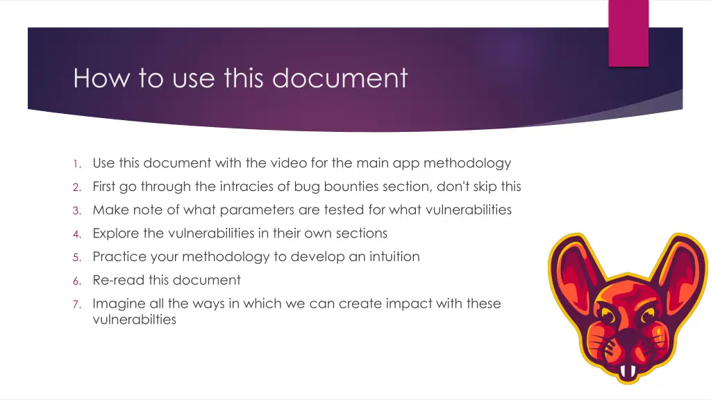 how to use this document 1