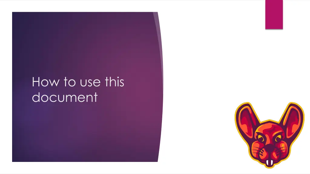 how to use this document