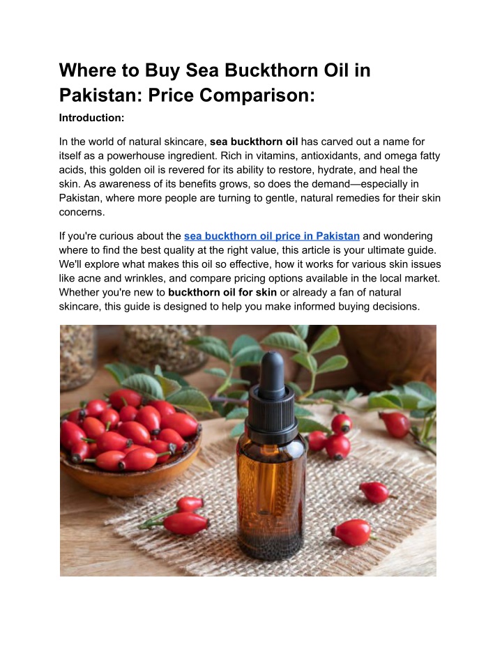 where to buy sea buckthorn oil in pakistan price