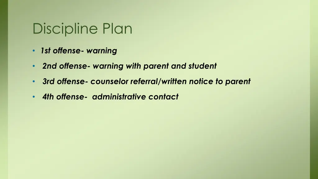 discipline plan