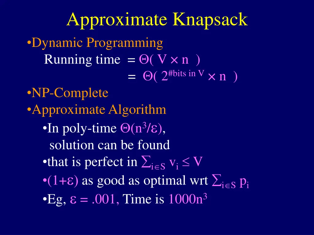 approximate knapsack 3