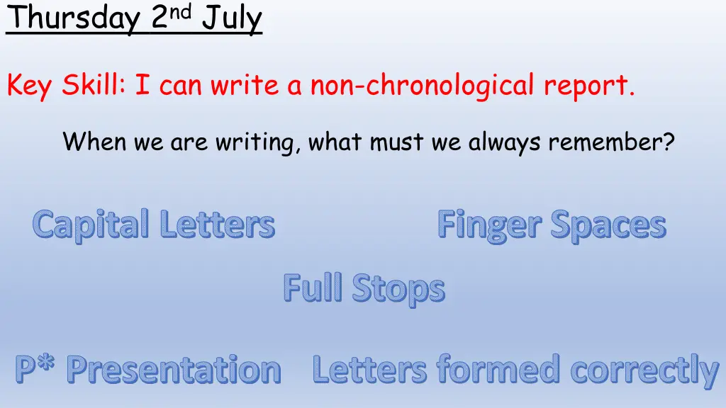 thursday 2 nd july