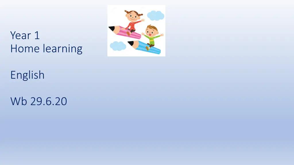 year 1 home learning