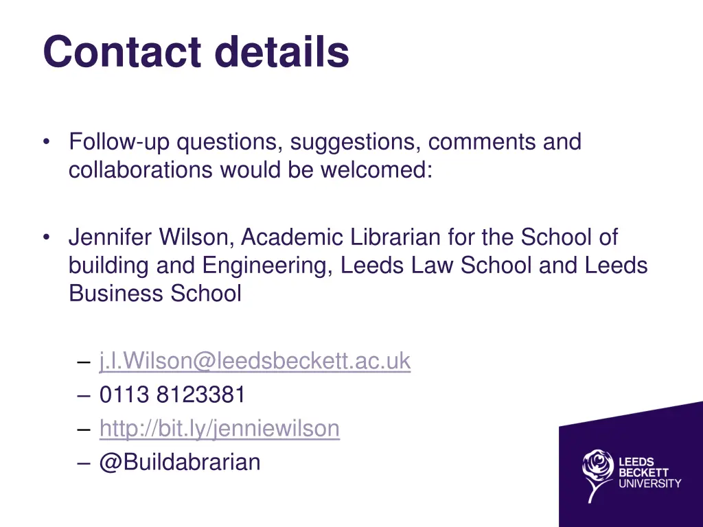 contact details