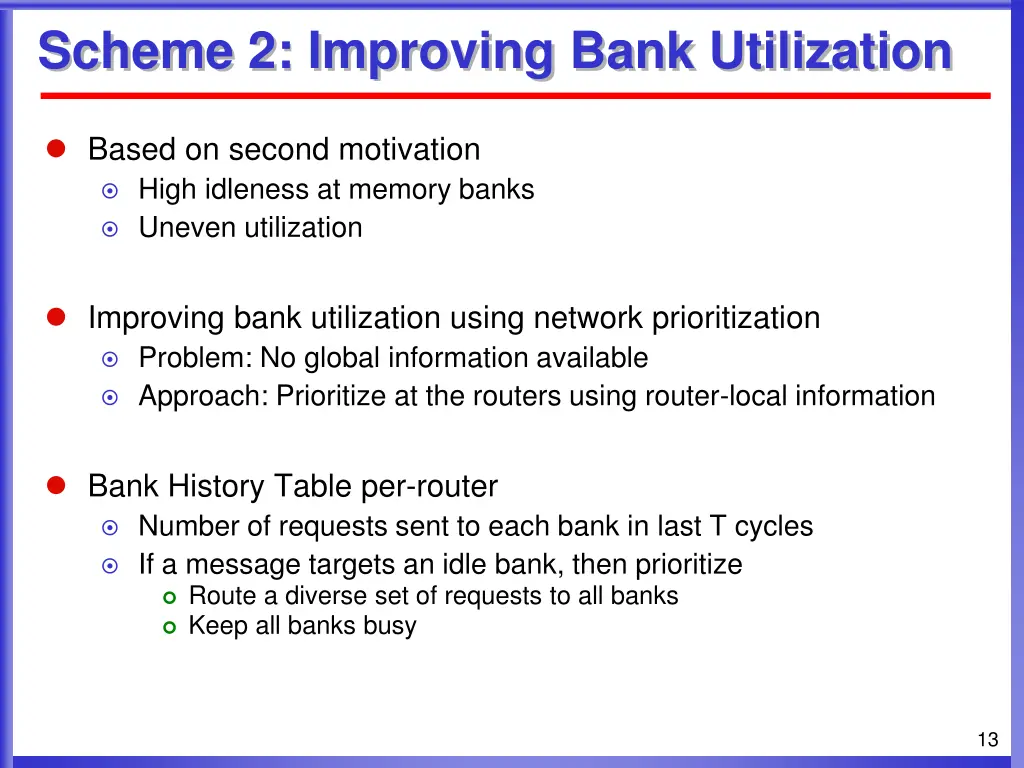 scheme 2 improving bank utilization