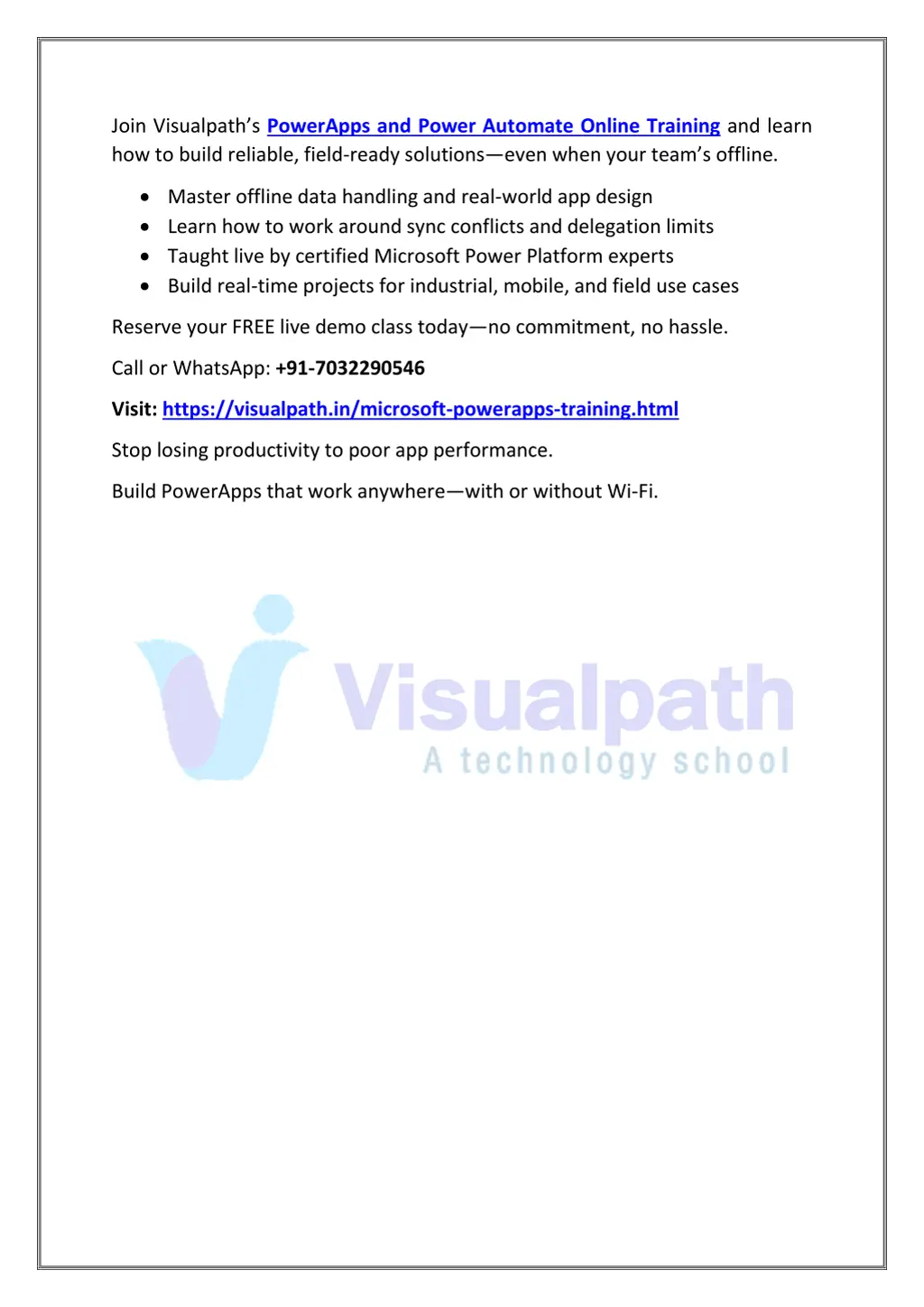 join visualpath s powerapps and power automate