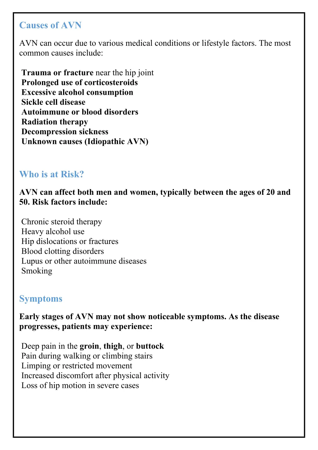 causes of avn