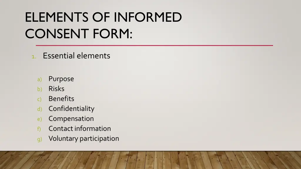 elements of informed consent form