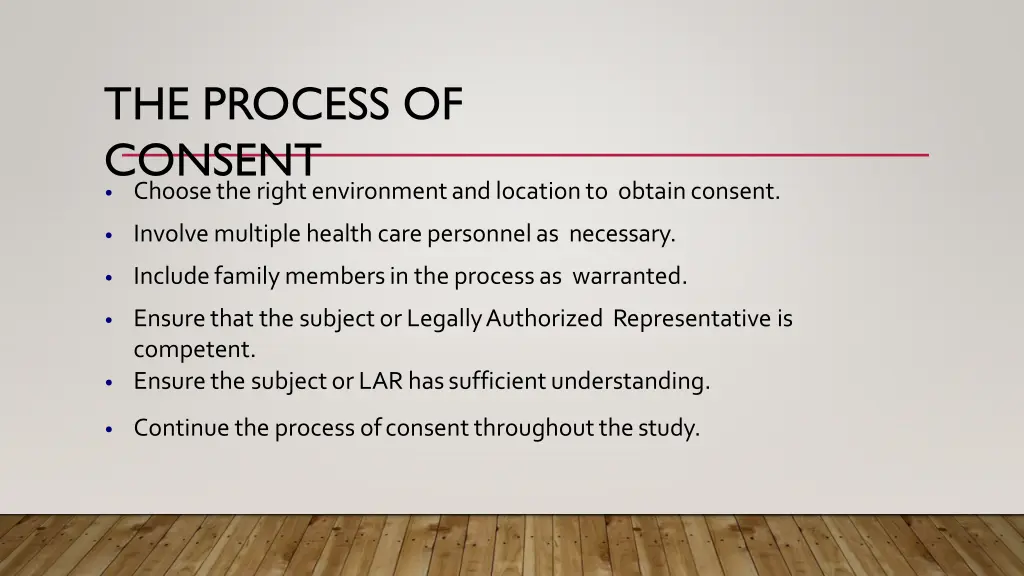 the process of consent