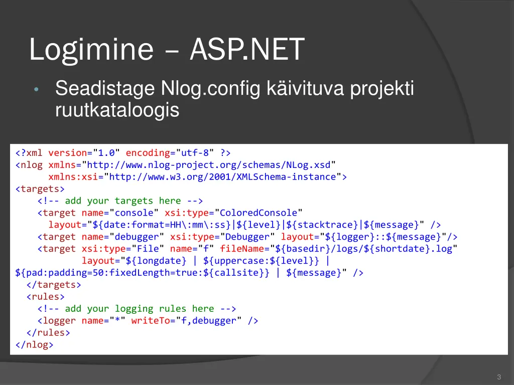 logimine asp net 1